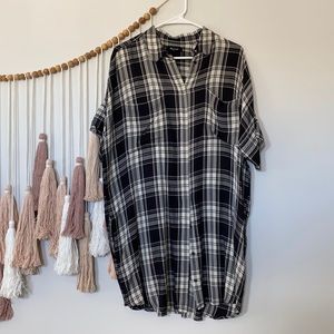 Madewell tunic length plaid top